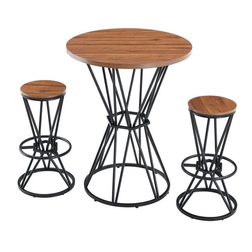 Pieces round bar table chair - round,