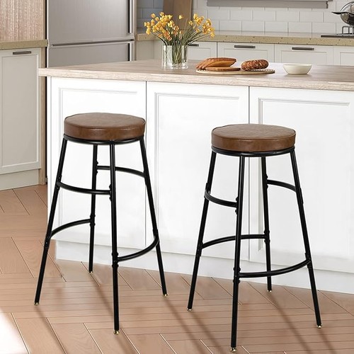 2pcs leather bar stools - 2pcs,