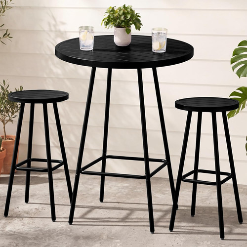 Black piece outdoor bar - 3-piece,