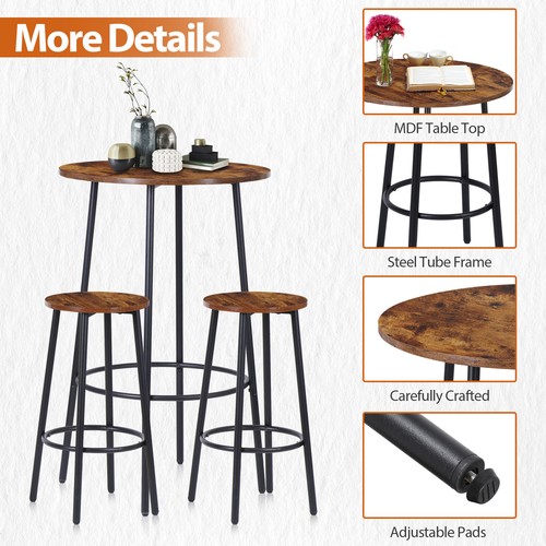 Piece bar table and chairs - table,