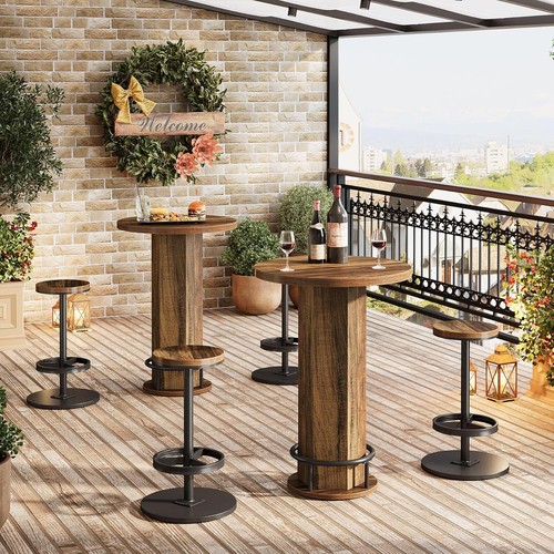 Round bar table with - bar, 2