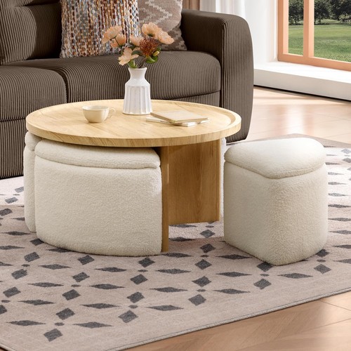Round coffee table - round,